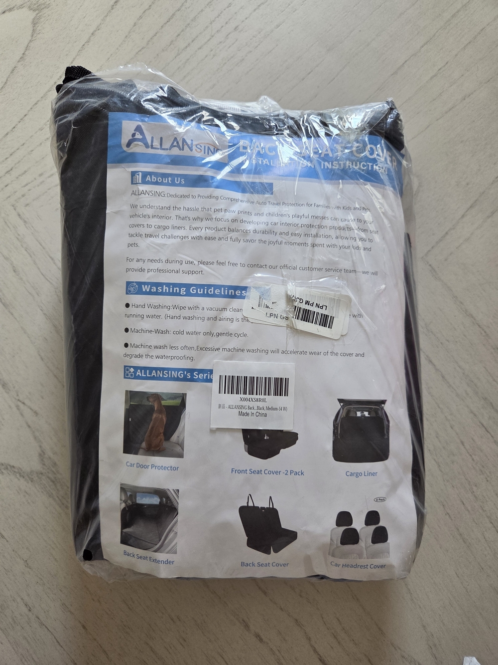 ALLANSING Upgraded 900D Heavy Duty Dog Back Bench Seat Cover, Car Seat Protector